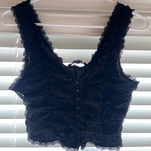 Black Lace Sleeveless Top